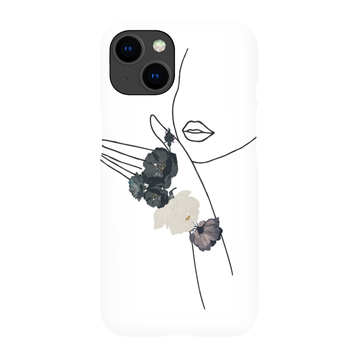 iPhone "Minimal Line Art Woman and Flowers" Premium-Case Handyhülle artboxONE