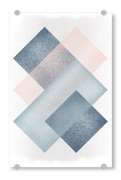 Acrylglasbild "Rectangular Pattern" artboxONE - Abstrakt,Geometrie - Grey,Pink,Rose,Pattern,Abstract,Green,Minimal,Scandinavian,Mild