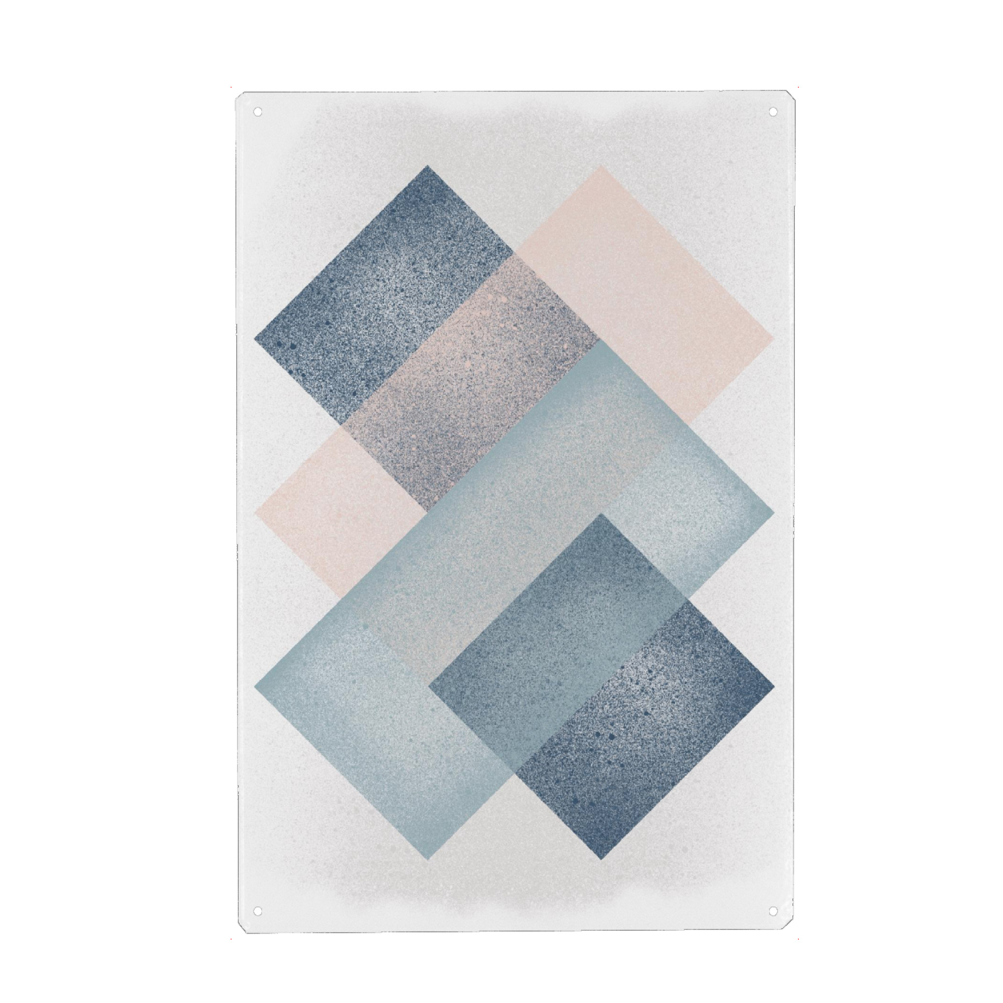 Metall Poster "Rectangular Pattern" artboxONE - Abstrakt,Geometrie - Grey,Pink,Rose,Pattern,Abstract,Green,Minimal,Scandinavian,Mild - Blechschild