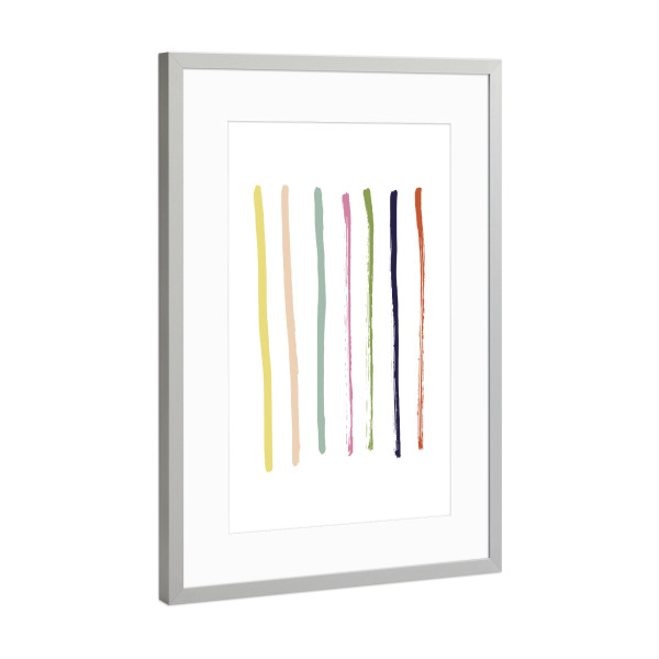 Poster mit Rahmen Silber "Stripes - Streifen" artboxONE - Abstrakt,Geometrie