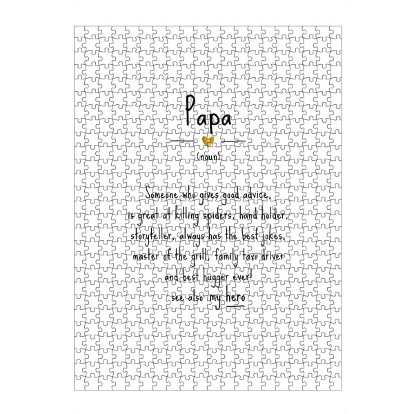 artboxONE Puzzle "Papa | Definition" artboxONE - Typografie,Schwarzweiß,Liebe,Weihnachten,Für Papa