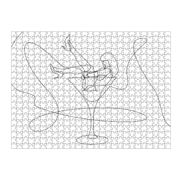 Puzzle Ravensburger "Woman in Cup" artboxONE - Menschen,Schwarzweiß,Fashion - Woman,Girl,Lady,Cup,Drink,Cocktail,Minimal,Scandinavian,Line,String
