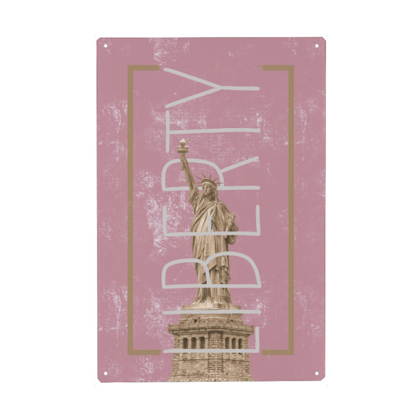 Holzbild "Liberty Pink" artboxONE - Städte / New York - Statue,Pink,New york,Usa