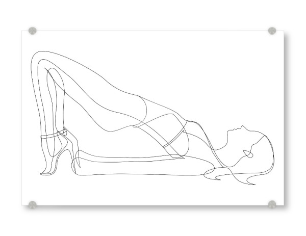 Acrylglasbild "Woman in Swimsuit" artboxONE - Menschen,Schwarzweiß,Fashion - Woman,Girl,Oneline,Line art