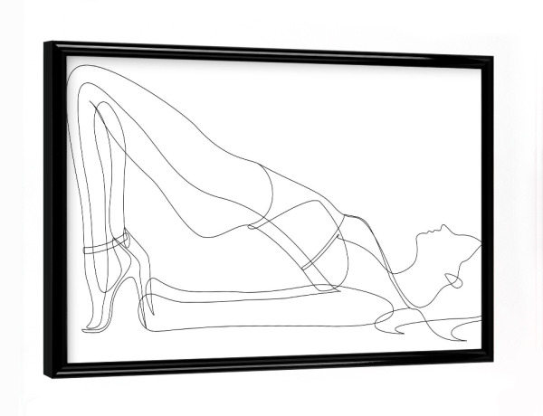 Poster mit schwarzem Rahmen "Woman in Swimsuit" artboxONE - Menschen,Schwarzweiß,Fashion - Woman,Girl,Oneline,Line art