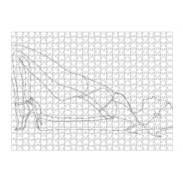 Puzzle Ravensburger "Woman in Swimsuit" artboxONE - Menschen,Schwarzweiß,Fashion - Woman,Girl,Oneline,Line art - Bild woman