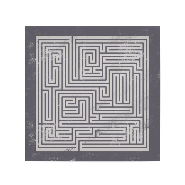 Poster 20x20 cm "Maze Design" artboxONE - Abstrakt - Maze,Abstract,Architecture,White,Black,Minimal,Geometry
