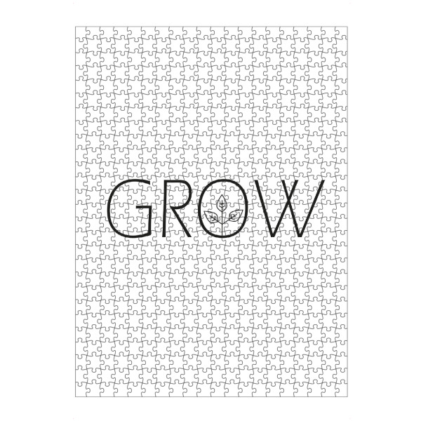 artboxONE Puzzle "Grow white" artboxONE - Typografie,Schwarzweiß - Grow,White,Pflanzenliebe,Pflanzen,Zimmerpflanzen - Bild grow