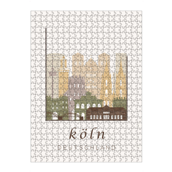 Puzzle Ravensburger "Cologne skyline rustic" artboxONE - Städte / Köln,Kartografie - Cologne,Köln,Koln,Germany,Deutschland,Skyline,Cityscape,Travel