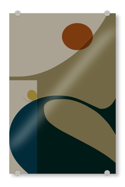 Acrylglasbild "Typo 1 blue beige" artboxONE - Abstrakt