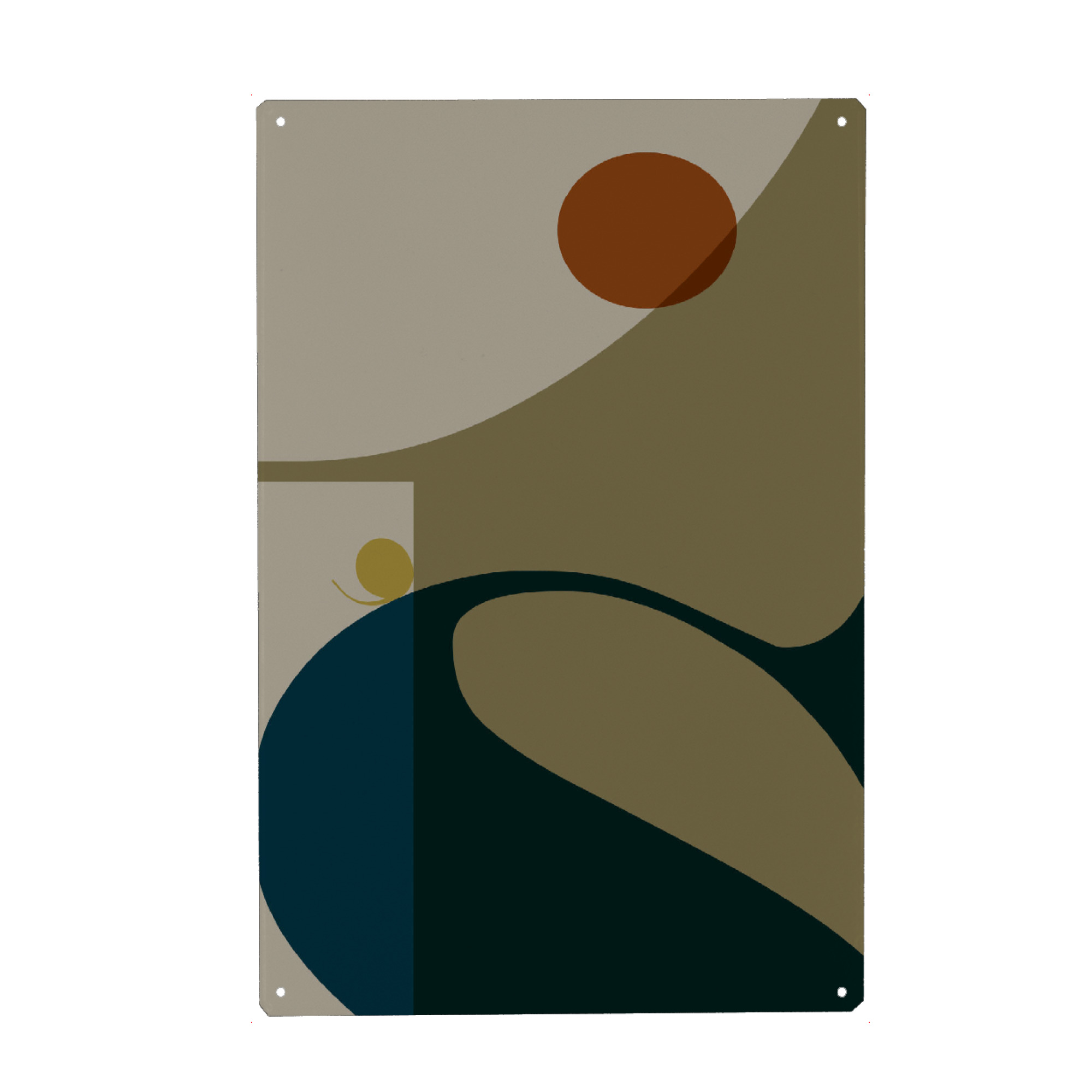 Metall Poster "Typo 1 blue beige" artboxONE - Abstrakt