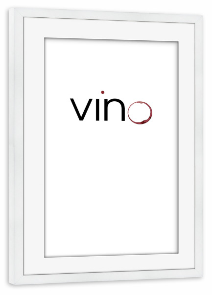 Poster mit Rahmen weiß "Just vino" artboxONE - Typografie,Essen & Trinken,Schwarzweiß,Essen & Trinken / Alkohol