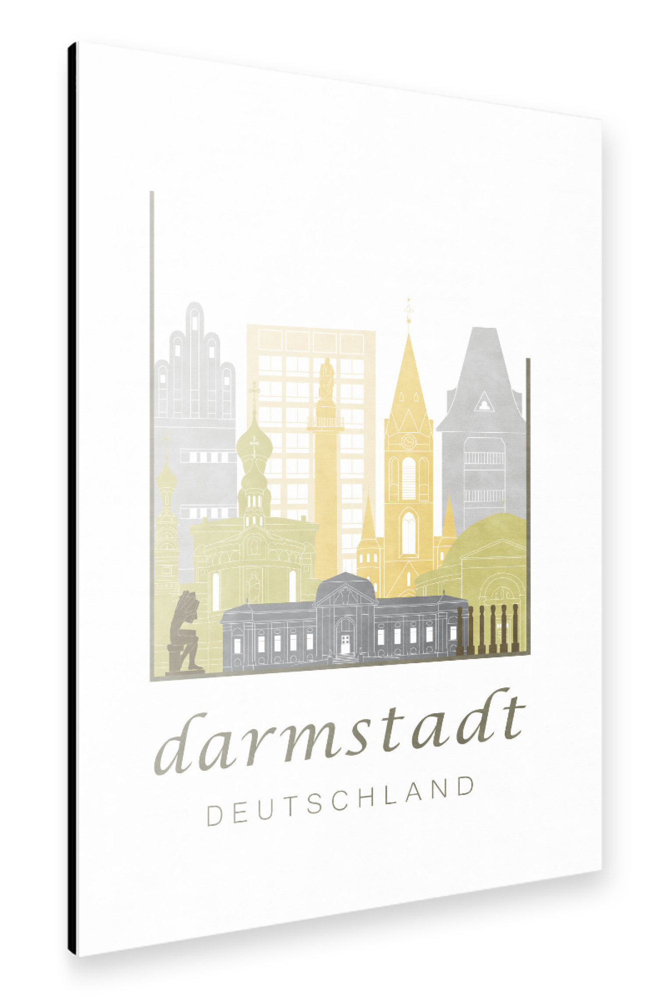 Alu-Dibond "Darmstadt skyline desert" 30x20 cm artboxONE