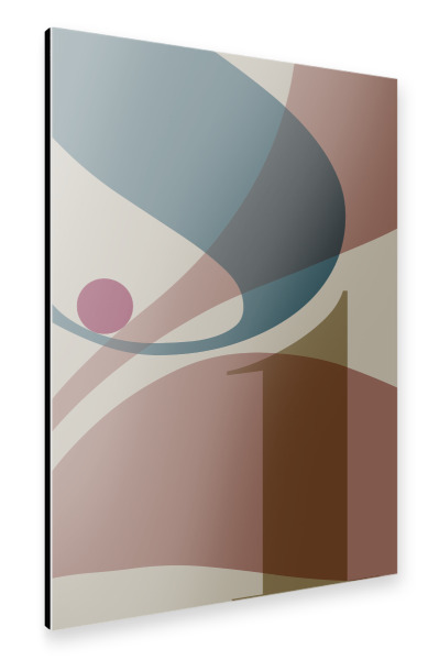 Alu-Dibond "Typo 2 rose blue" 30x20 cm artboxONE