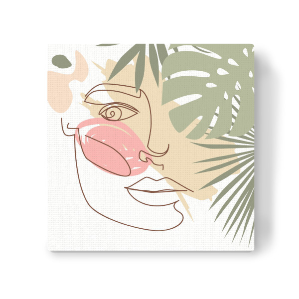 Leinwandbild "Tropical Flower Girl - Minimal Art" artboxONE - Floral,Fashion - Silhouette,Frau,Tropische blätter