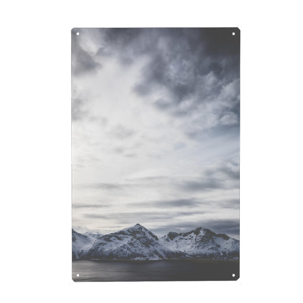 Holzbild "Icy Mountains" artboxONE - Natur - Fjord,Norwegen,Berge