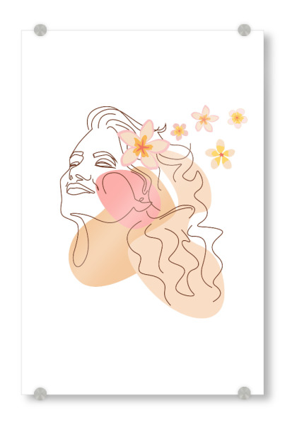 Acrylglasbild "Aloha Flower Girl" artboxONE - Floral,Fashion - Silhouette,Frau,Abstrakt