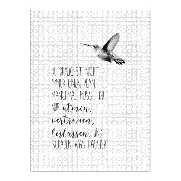 Puzzle Ravensburger "Zuversicht" artboxONE - Typografie,Natur,Tiere,Schwarzweiß