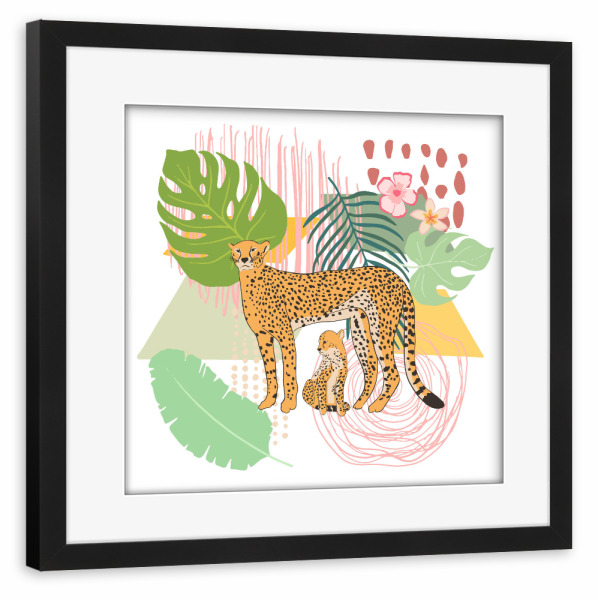 Poster mit Rahmen schwarz "Abstract Tropical Cheetah" artboxONE - Tiere - Wild,Sommer,Jaguar