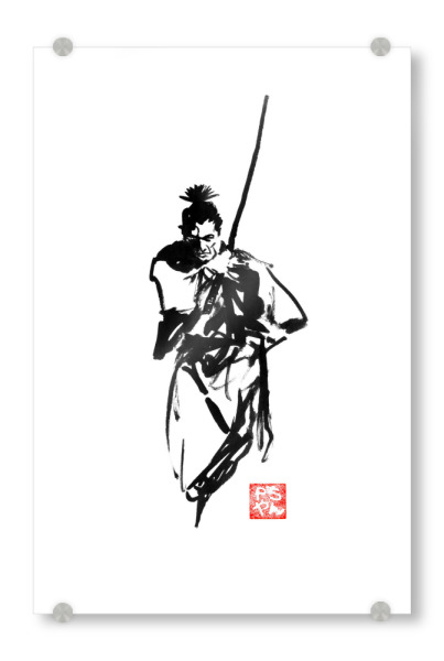 Acrylglasbild "Toshiro mifune" artboxONE - Menschen,Schwarzweiß - Toshiro mifune,Japan,Akira kurosawa,Sumie,Samurai,Kimono,Sword,Katana