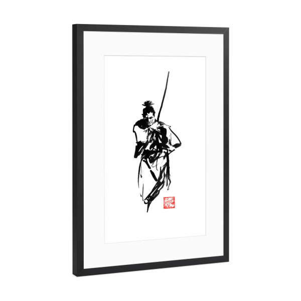 Poster mit Rahmen Schwarz (Metallic) "Toshiro mifune" artboxONE - Menschen,Schwarzweiß
