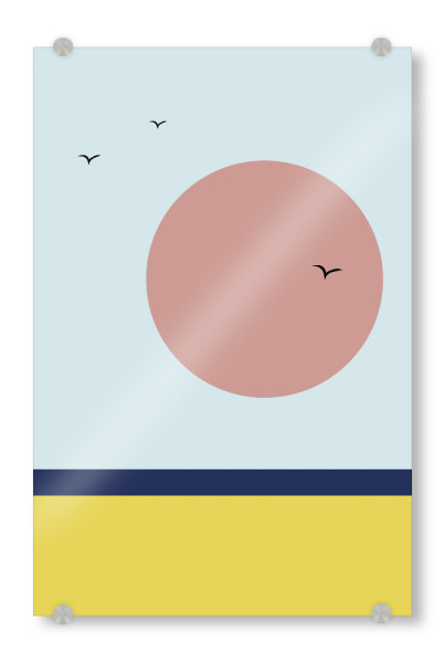 Acrylglasbild "Sonnenuntergang am Strand" artboxONE - Abstrakt,Reise / Strand und Meer