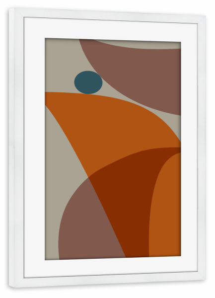 Poster mit Rahmen weiß "Typo 4 orange beige" artboxONE - Abstrakt,Geometrie