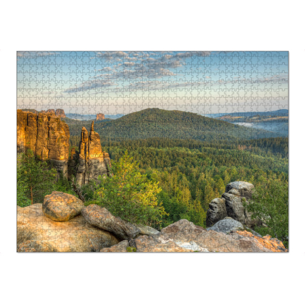 Puzzle Ravensburger "Brosinnadel Sächsische Schweiz" artboxONE - Natur - Sächsische schweiz,Felsen - Bild sächsische schweiz
