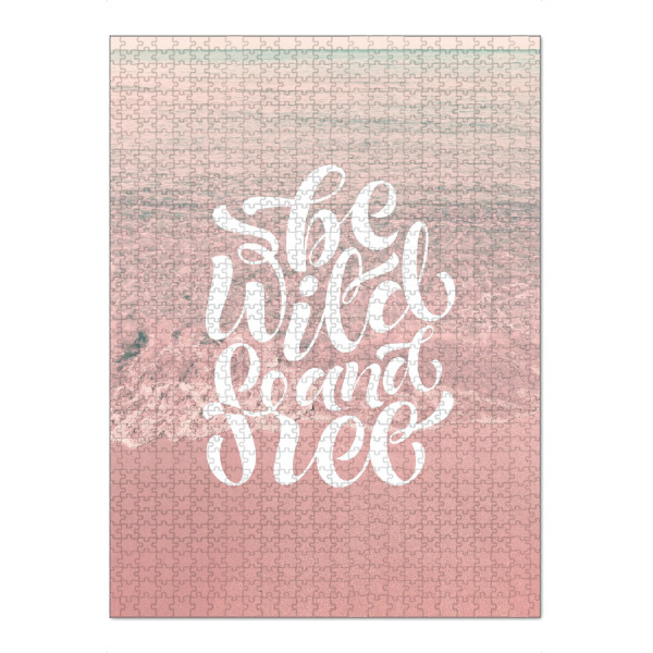 Puzzle Ravensburger "Be Wild and Free" artboxONE - Natur,Reise - Beach,Sea,Pink,Wild,Ocean,Quote,Free - Bild beach