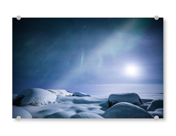 Acrylglasbild "Cold night" artboxONE - Natur - Nordlicht,Polarlicht,Arktis,Landschaft,Himmel