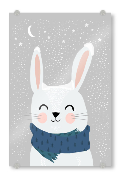 Acrylglasbild "Schneehase" artboxONE - Für Kinder,Tiere