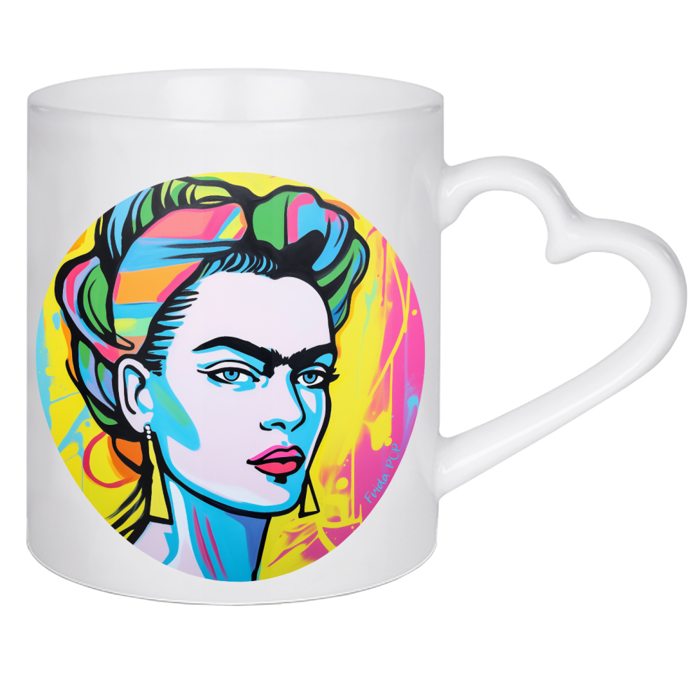 Herztasse "Frida POP" artboxONE - Comic,Abstrakt,Menschen