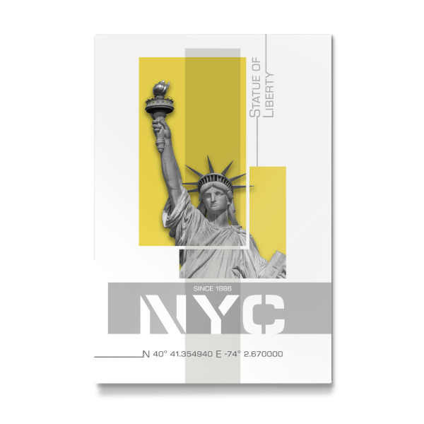 Galerie-Print "NYC Freiheitsstatue | gelb" 30x20 cm artboxONE