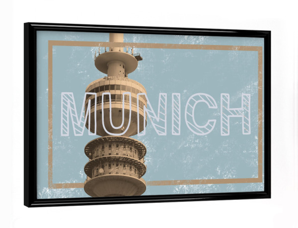 Poster mit schwarzem Rahmen "Munich Green" artboxONE - Städte / München,Typografie,Reise,Architektur