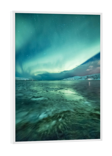 Poster mit weißem Rahmen "Arctic Artwork" artboxONE - Natur - Arktis,Nordlicht,Polarlicht,Natur,Himmel