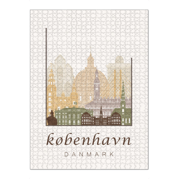 Puzzle Ravensburger "Copenhagen skyline, rustic" artboxONE - Städte / København,Kartografie