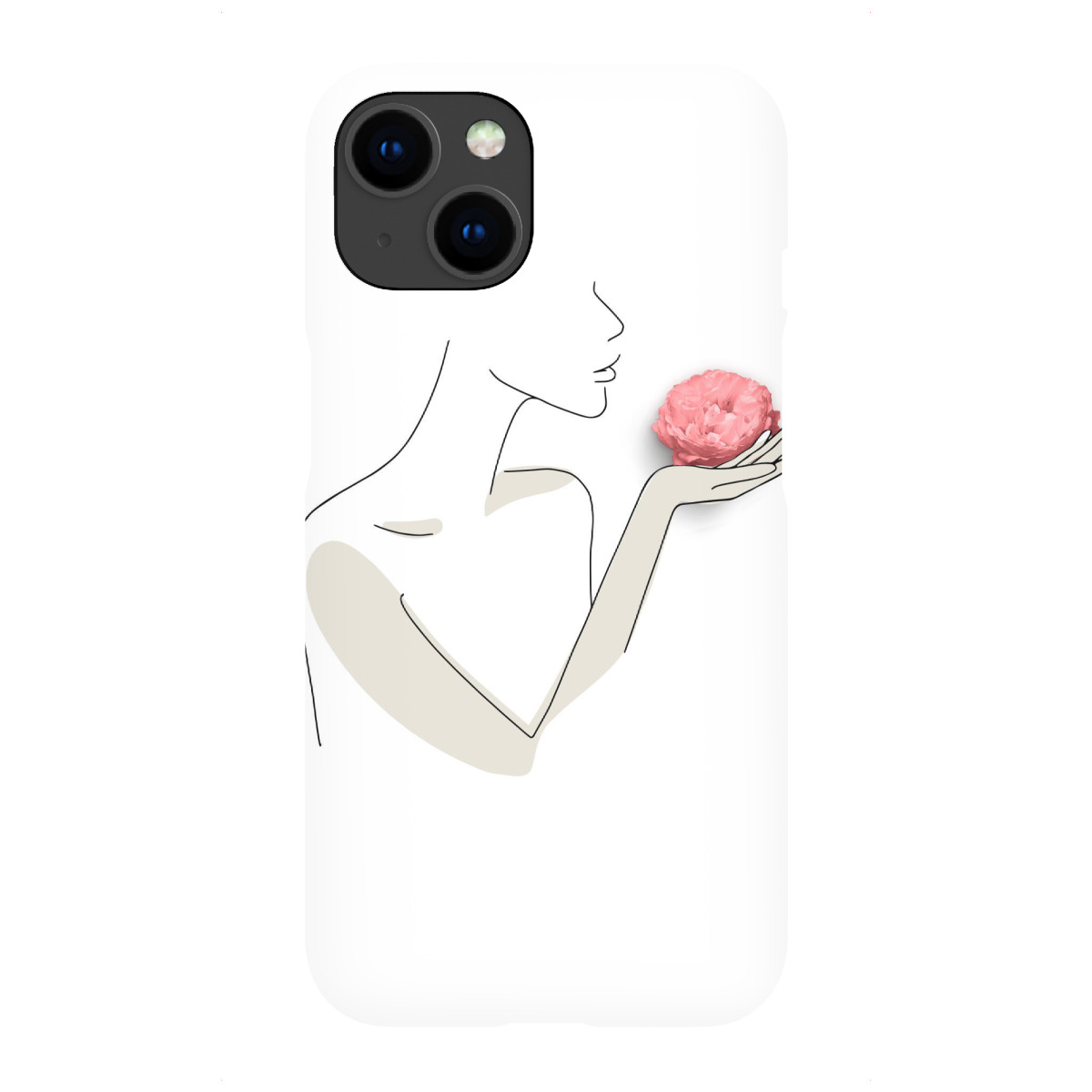 iPhone "Minimal Line Art Woman and Rose" Premium-Case Handyhülle artboxONE