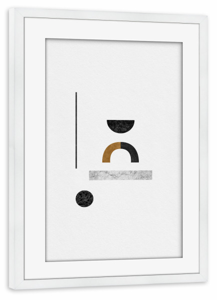 Poster mit Rahmen weiß "Abstract Geometric Contemporary" artboxONE - Abstrakt,Geometrie,Marmor