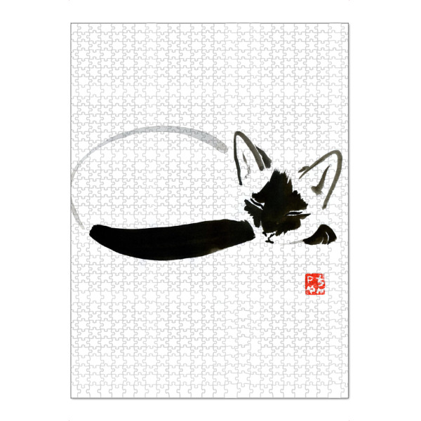 Puzzle Ravensburger "Sleeping siamese cat" artboxONE - Tiere,Schwarzweiß - Cat,Katze,Neko,Chat,Siamese,Japan - Bild cat