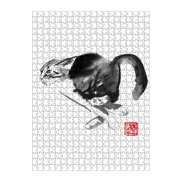 artboxONE Puzzle "Running cat" artboxONE - Tiere,Schwarzweiß - Cat,Neko,Chat,Katze,Sumie,Japan - Bild cat