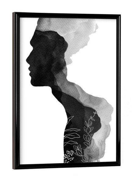 Poster mit schwarzem Rahmen "Him Couples Decor" artboxONE - Natur,Floral,Abstrakt,Menschen,Schwarzweiß,Liebe