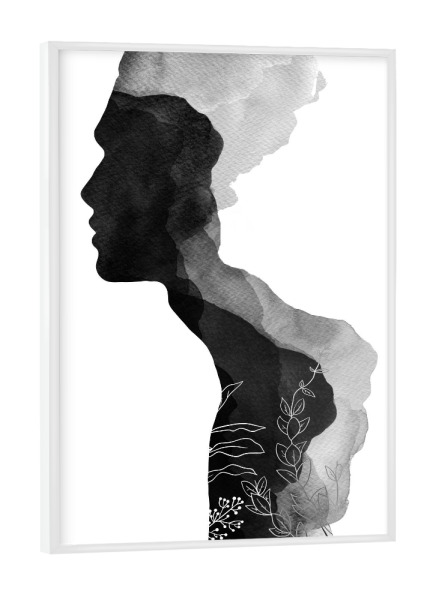 Poster mit weißem Rahmen "Him Couples Decor" artboxONE - Natur,Floral,Abstrakt,Menschen,Schwarzweiß,Liebe
