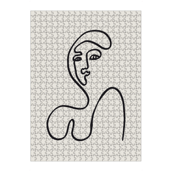 artboxONE Puzzle "One Line Drawing Figure" artboxONE - Abstrakt,Menschen,Schwarzweiß - One line drawing,Minimalist,Woman,Naked