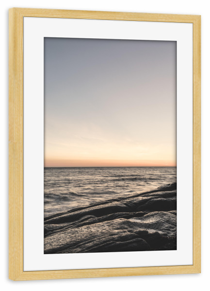 Poster mit Rahmen kiefer "Atlantic horizon" artboxONE - Natur - Lofoten,Norwegen,Horizont,Meer,Natur