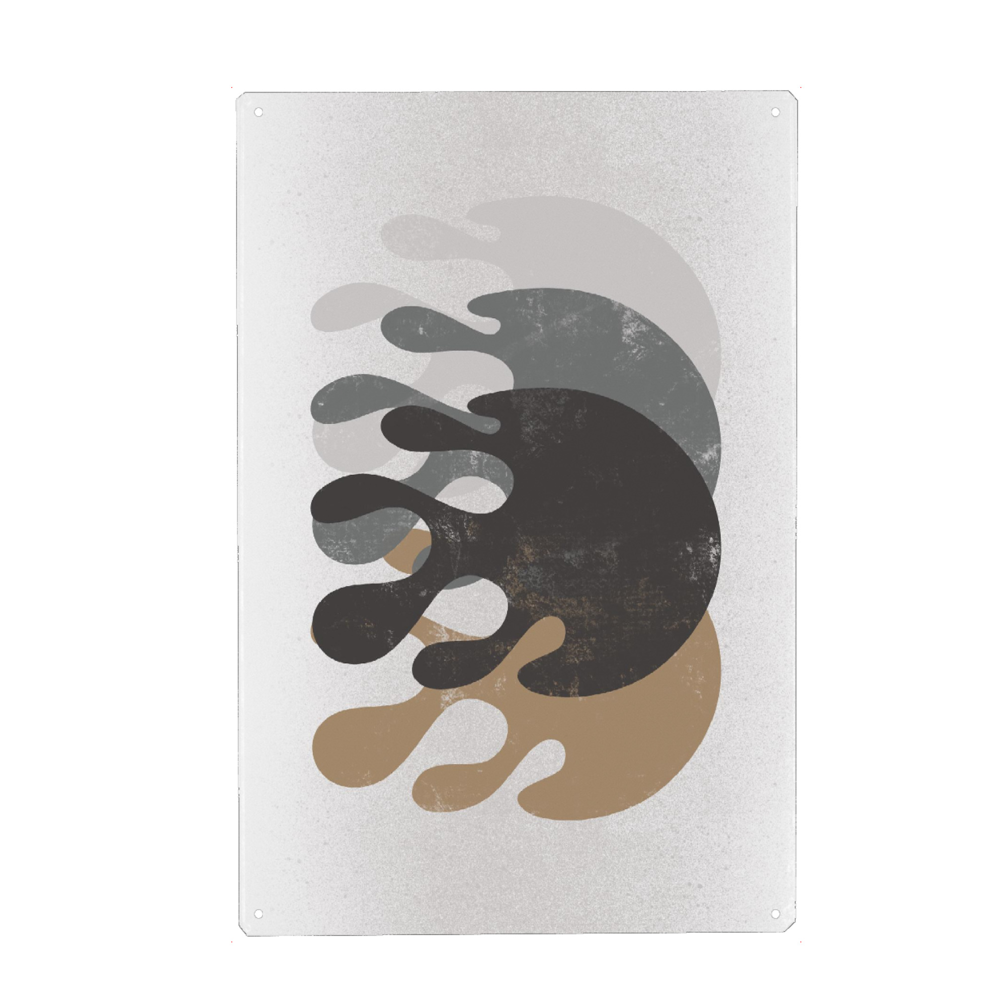Metall Poster "Splashes Abstract" artboxONE - Abstrakt - Gold,Grey,Brown,Abstract,Splash,Plastic,Texture,Minimal - Blechschild