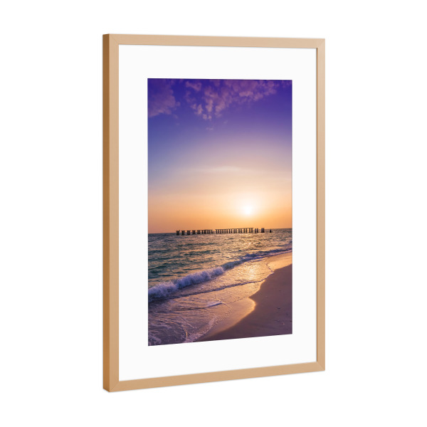 Poster mit Rahmen Kupfer "Gasparilla Island Sonnenuntergang" artboxONE - Reise / Strand und Meer