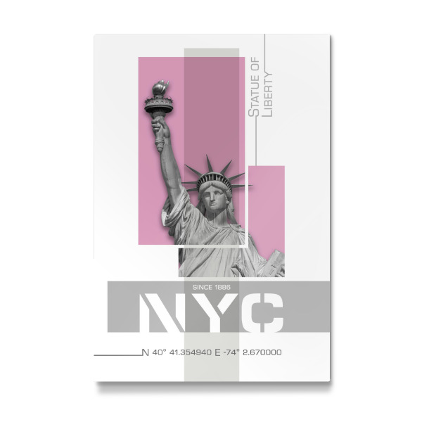 Galerie-Print "NYC Freiheitsstatue | pink" 30x20 cm artboxONE