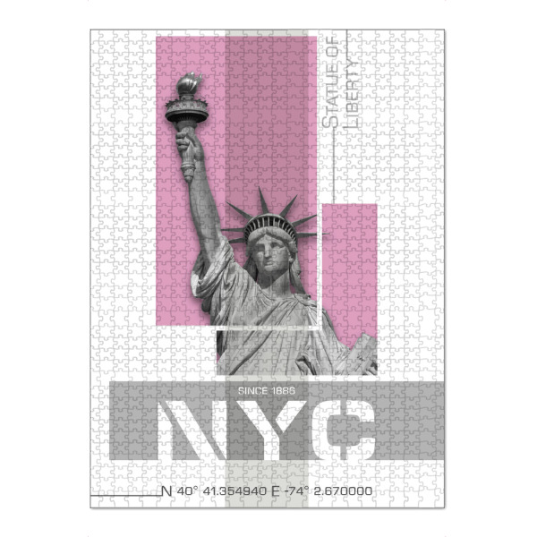 Puzzle Ravensburger "NYC Freiheitsstatue | pink" artboxONE - Städte / New York