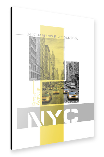 Alu-Dibond "Fifth Avenue Verkehr | gelb" 30x20 cm artboxONE
