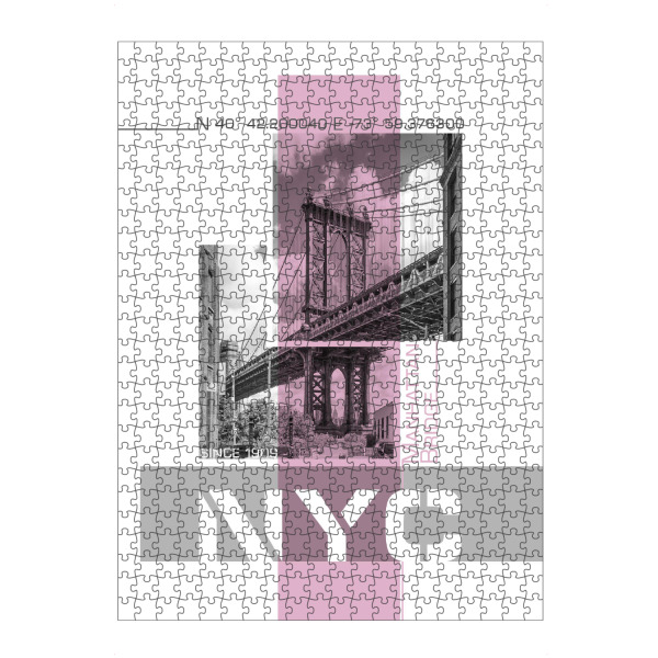 Puzzle Ravensburger "NYC Manhattan Bridge | pink" artboxONE - Städte / New York